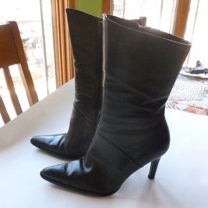 Diba Brazilian Black leather angle short boots shoes classic 8.5 M